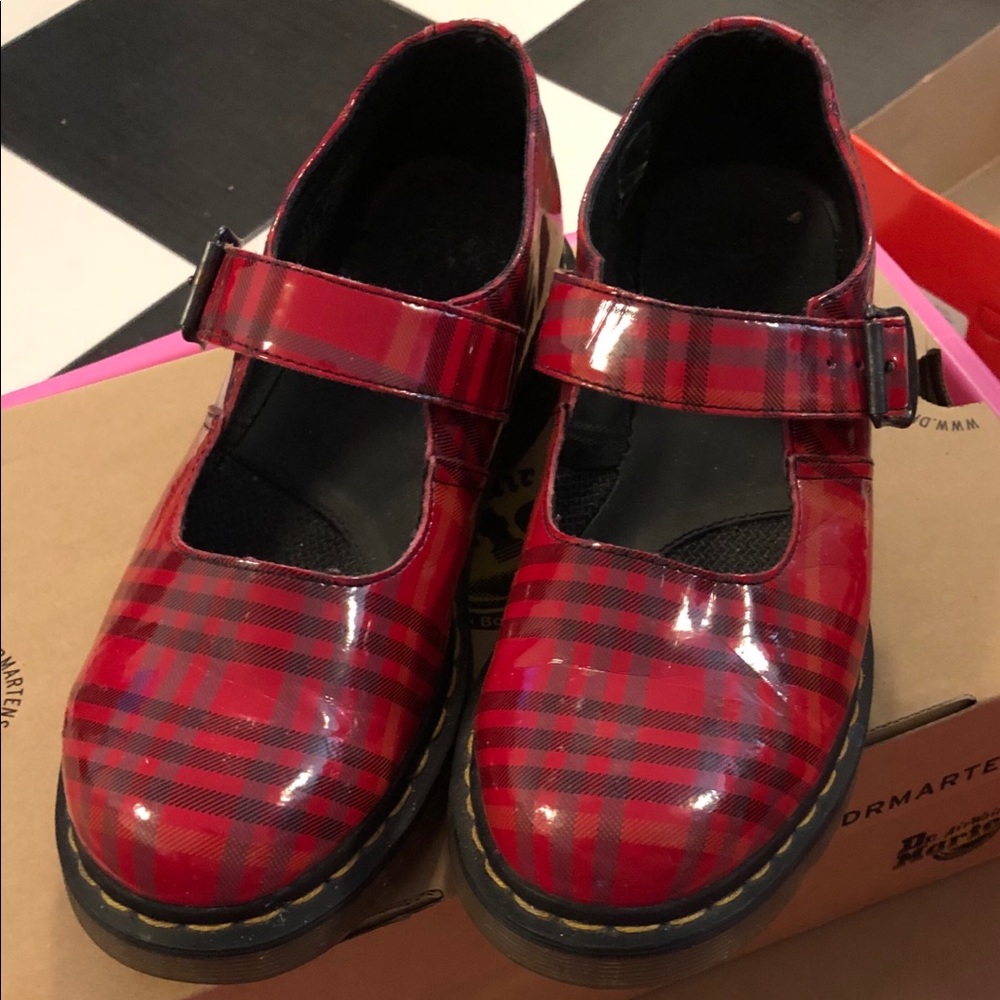 Like New Dr, Martens Plaid Mary Janes Size US L 10